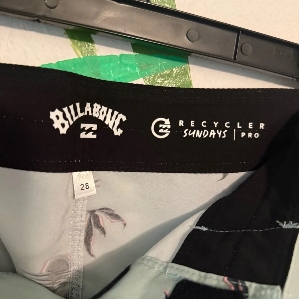 Billabong Men's Sage Green Palm-Print Boardshorts